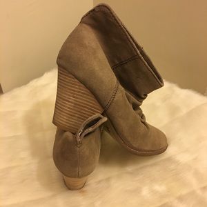 Taupe Suede Booties